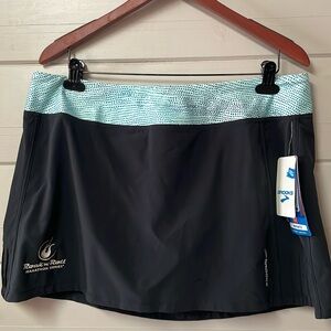 Brooks Glycerin Rock & Roll Marathon Skort Black/Seafoam Mist Size XL.